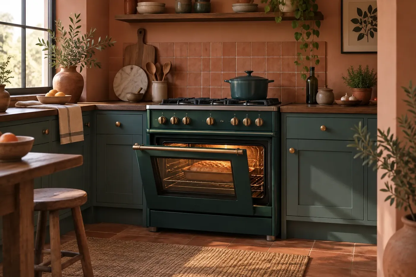 Illustration of a kitchen range and oven